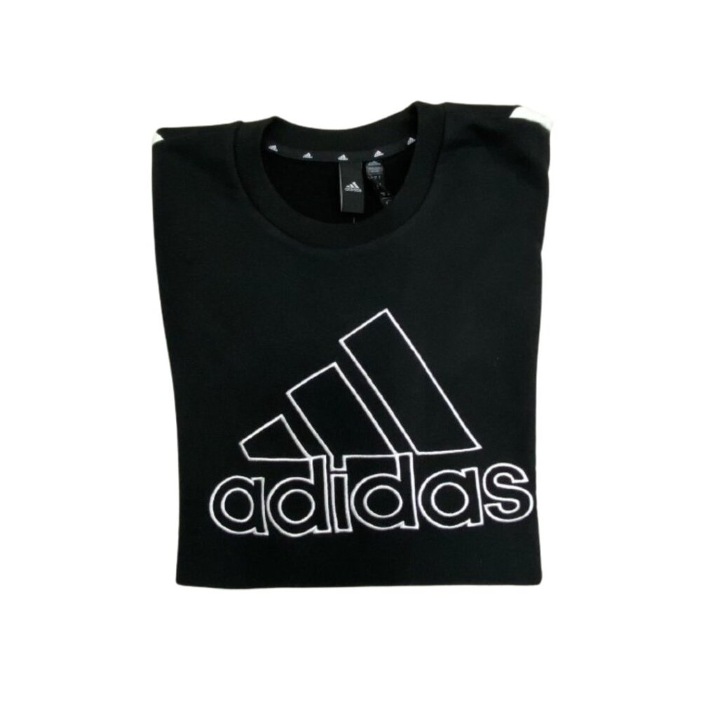NWT Men's Adidas Future Icons Embroidered Badge Black Sweatshirt Size M, L, XL - Picture 4 of 9